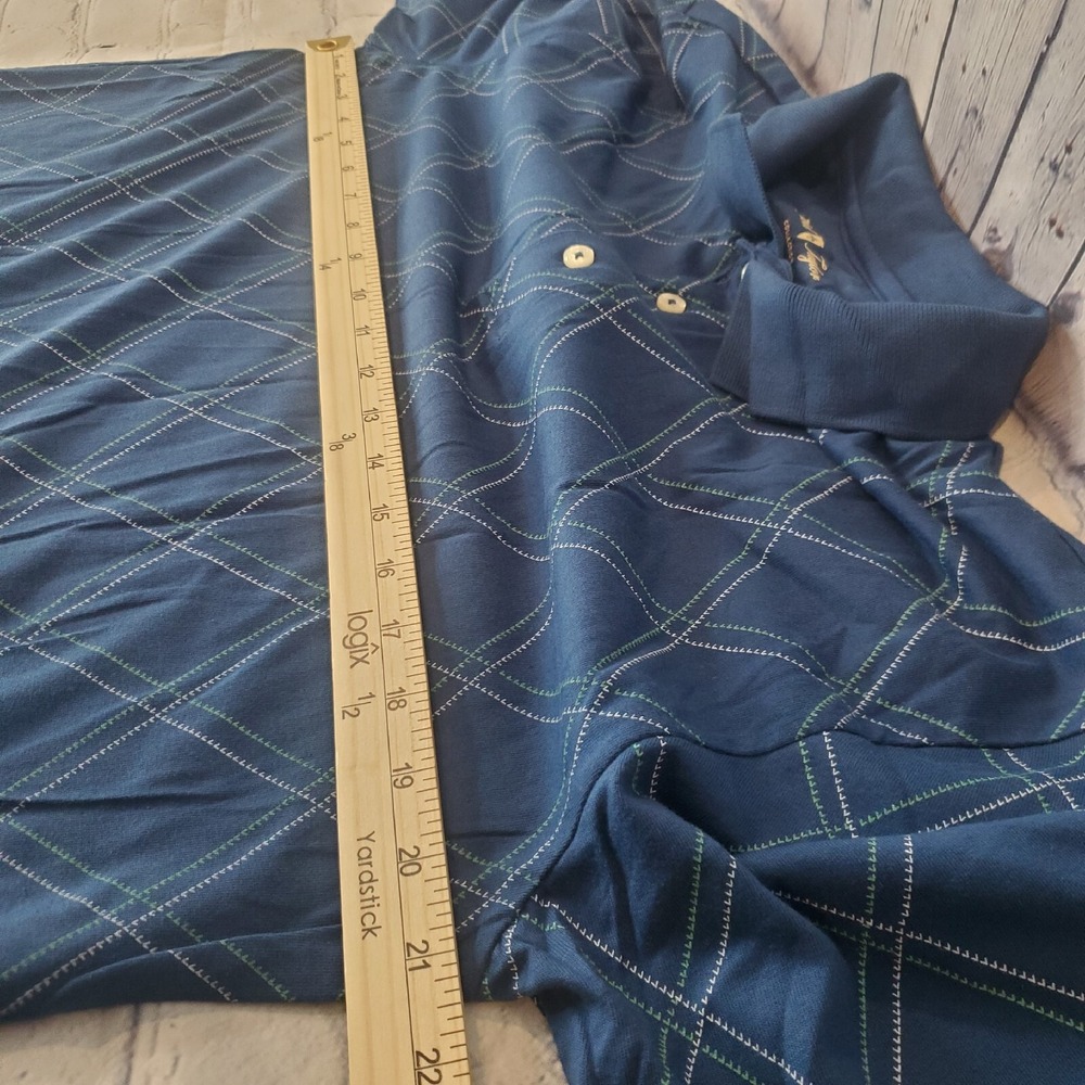 David Taylor Collection Men's Polo Size Medium Blue Print Golf Short Sleeve - Picture 6 of 10